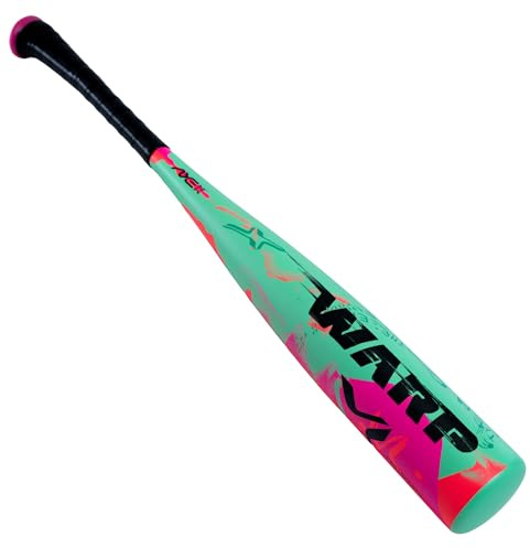 Axe WARP - Bate de béisbol compuesto de 1 pieza | Bate de béisbol USA Tee Ball | Caída -13 | Barril de 2-5/8 pulgadas | Verde/Rosa (26 pulgadas)