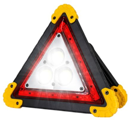 Triangolo di emergenza a LED pieghevole – Segnaletica di sicurezza riflettente a carica rapida Triangolo di emergenza luminoso | Indicatore di avviso portatile ad alta visibilità per uso este