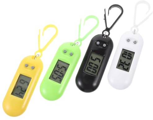HEALEEP Lot de 4 Montres de Poche LED Digitales en Plastique, Porte-clés Amusant Design Facile à Lire, comme Montres D'examen à Suspendre Couleur Aléatoire