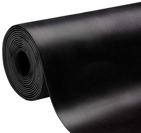 etm - Revêtement de Sol en Caoutchouc antidérapant - Tapis de Sol Usage Industriel - Protection amortissante Contre Les Chocs et l'usure pour Zones de Chargement - Fein gerippt, Noir 100x150 cm, 3mm