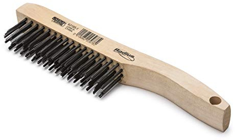 Lincoln Electric K3185-1 Carbon Steel Wire Brush, 4 x 16 Bristle Rows, 9.4 Length, Shoe Handle