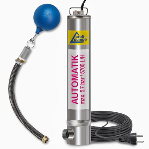 Regnvattenpump, dränkbar pump, rörpump, regn-star-automatic 750, 20 m kabel med flytande urtagning, stötpump för regnvatten, regntank, tack, regntank