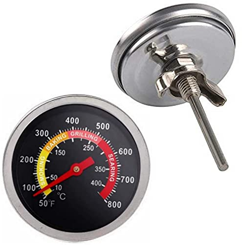 2 pz BBQ Grill Indicatore di temperatura, carbone Pit Grill Smoker Termometro Gauge BBQ Temp Gauge