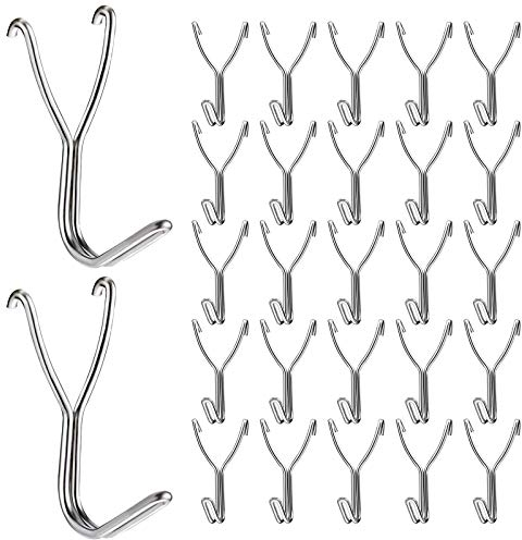 MOROBOR Pegboard Hooks, 50Pcs 20mm Hook of Stainless Steel Peg Hook for Kitchen Garage Storage, Accessories, Workbench Tools, Craft Supplies