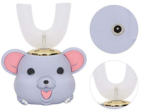 Spazzolino denti automatico ad ultrasuoni, spazzolino elettrico sonoro spazzolino denti con setole a 360° per la pulizia dei denti, spazzolino elettrico in silicone testa spazzolino