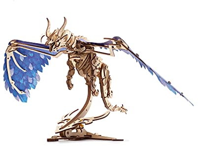 UGEARS 3D Holzpuzzle Erwachsene Sturmdrache Dragon 3D Puzzle Modellbausatz für Erwachsene und Jugendliche aus Holz DIY Mechanisches Holzbausatz Drachen Modell mit Gummibandmotor