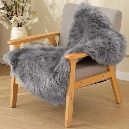 ORINOVA Tappeto Peloso Grau 60x90 cm Scendiletto Rug Morbido Tappeti Camera da Letto Lavabile in Lavatrice Moderno Salotto
