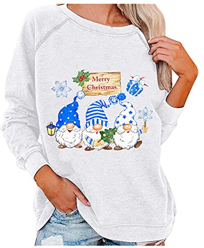 NNGOTD Pullover Damen lang Grinch Sweatshirt für Damen Hoodie lang Damen Oversize Decke Softshell Jacke Damen XXXL Damen Mantel schwarz 40 Langarmshirt weiß XL Damen Weihnachten Hemdbluse