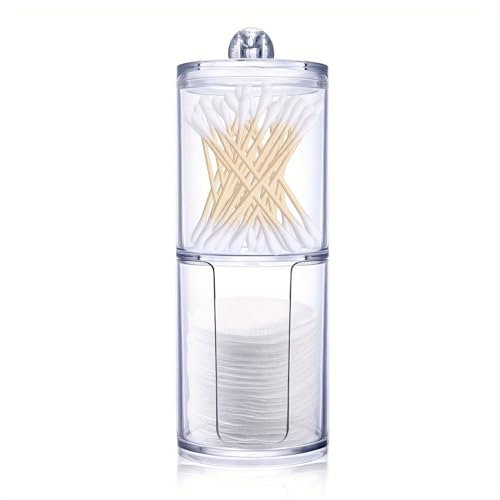 XINCHENG Dispensador Discos Desmaquillantes, Organizador para Almohadillas, Dispensador Discos Algodon con Tapa, Cajas Organizadoras Baño para Sala de Estar, Dormitorio, Baño