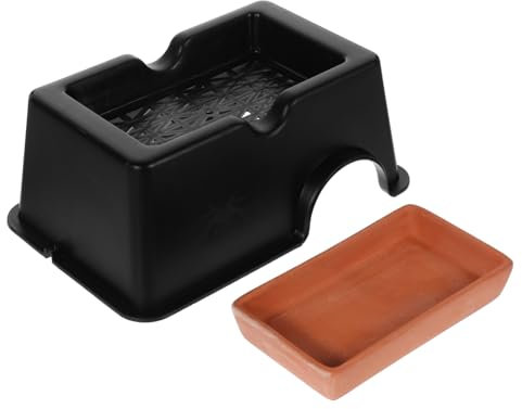 GREENADSCAPE Schildkrötenhöhle Für Aquarium Reptilienversteck Aus Keramik Und Kunststoff Haustierhöhle Zum Ausruhen Und Spielen Stabiles Reptilienzubehör Für Terrarium