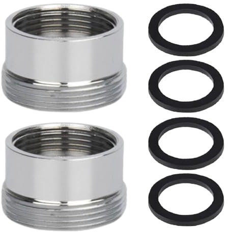 YOUZMY 2pcs adaptateur de robinet, adaptateur de filetage adapté pour la connexion de l’aérateur et les robinets de cuisine filetage femelle M18 à adaptateur d’aérateur mâle M22 (M18-M22)