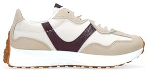 BOSANOVA Zapatillas Deportivas para Mujer con Diferentes Cortes Retro y Suela Plana de 3 cm con Tacos Redondos. Cierre Mediante Cordones Planos. Calzado para Mujer Gris 38