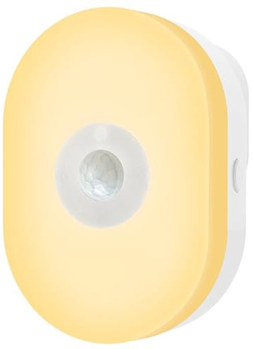 Tuya WiFi Luz LED nocturna inteligente blanca cálida RGB Luz con temporizador Control por voz por aplicación Sensor de movimiento PIR Lámpara de pared con enchufe para EE. UU./UE (Enchufe de la UE)