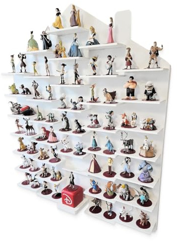 MOLILAND Sammlervitrine Fächer Setzkasten Holz Sammelbox Audio Figurendisplay Haus, Kinderzimmerregal, Kinderzimmerdekoration, Hängeregal für Zubehör und Spielzeug