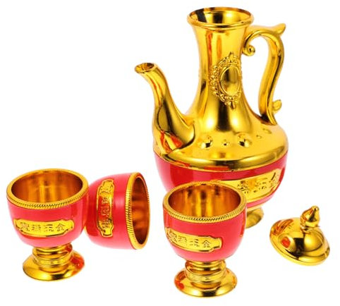 GLEAVI Juego De Copa De Vino De Tetera Chapada En Oro Cáliz De Agua Tazas Medievales Taza De Ofrenda De Agua Copas Medievales Cuenco De Manchas Tazón De Altar El Plastico