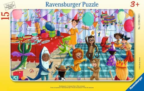 Ravensburger Kinderpuzzle 12004250 - Kostümparty - farbenfrohes Rahmenpuzzle mit 15 Teilen, für Kinder ab 3 Jahren