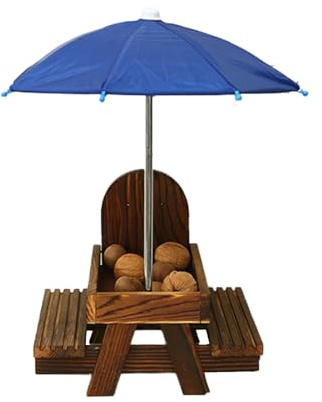 Mangiatoia Per Scoiattoli A Tavolino, Porta Pannocchie Di Legno, Stazione Di Alimentazione Scoiattoli, Tavolo Da Picnic In Legno Divertente Con Noci E Mais Per Cortile E E Giardino