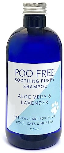 POO FREE Shampooing Chiots à l'Aloe Vera & Lavande – 99% d'origine Naturelle – pH Équilibré – Ultra-Doux & Apaisant – Formule Haute Dilution (1:10) – 250ml