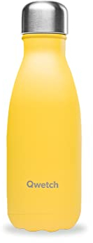 Qwetch - Bottiglia isotermica Pop Yellow 260ml - Bottiglia Nomad in acciaio inox - 24 ore di freddo e 12 ore di caldo - Impermeabile, senza BPA e riutilizzabile