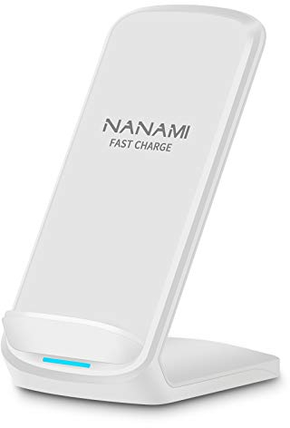 NANAMI Wireless Charger for Samsung and iPhone - Qi-Certified 10W Fast Induction Charger Stand for Galaxy S25 S24 S23 S22 S21 S20 S10 S9 S8 Note 20, 7.5W for iPhone 16 15 14 13 12 11 SE2 X XS XR 8 8P
