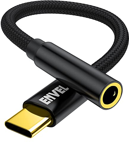 ENVEL Adaptador de Auriculares USB C a 3,5 mm Tipo C a Cable de Audio AUX Compatible con Google Pixel 9 8 7 6 5 Galaxy S25 Ultra /S24+ /S23 FE/S22 /S21 Note 20/10 iPhone 16 Pro MAX /16 Plus /16 Pro
