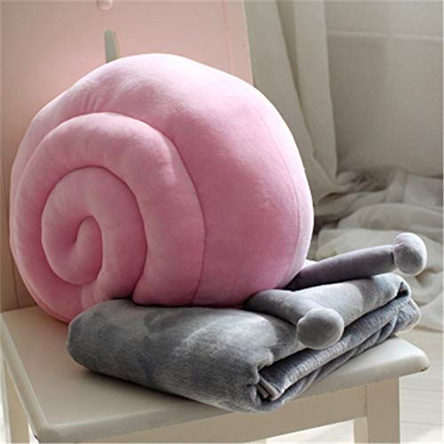 Reisedecke Weiche 2-in-1 Flugzeugdecke 2-in-1-Kissen Quilt Mode Coral Fleece Nette Schnecke-Karikatur-Kissen Decke Nap Car Bolster Rücken GCSQF1020 (Color : Pink, Size : 95x155cm Blanket)