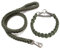 Kabxhueo Strong Rope Dog Lead and Collar Set 4FT Durable Braided Dog Collars and Leads Set Nylon Rope Leashes with Heavy Duty Clips Slip Lead Collar with Metal Chain for Small Medium Large Dogs, Green