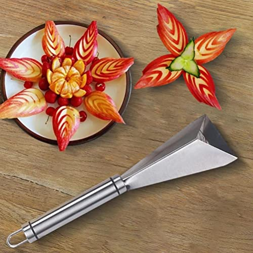 QCSTORE Cuchillo de acero inoxidable para tallar frutas, cortador de fruta, bricolaje, platos, decoración, verduras, frutas, herramientas de grabado para frutas y verduras, cortador de melón
