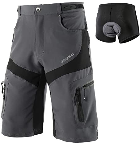 BERGRISAR - Short de Cyclisme pour Homme - VTT et Vélo de Montagne - Coupe Ample avec 6 Poches, L