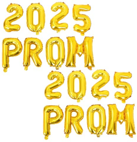VALICLUD 2025 PROM Ballons En Aluminium DoréS Pour DéCorations De FêTe De Remise De DiplôMe 2025 - Ensemble De 2 Kits Pour IntéRieur Et ExtéRieur