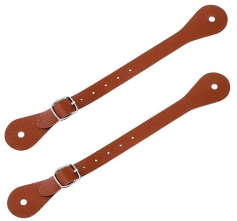 Harilla Sporenriemen Stiefelriemen 2er-Set Cowboy Cowgirl mit Metallschnalle Sporengürtel verstellbar für Reitausrüstungsbedarf, braun