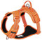 WINHYEPET TLH5654 Hundegeschirr, kein Ziehen, verstellbar, für den Außenbereich, reflektierend, Nylon, weich, geeignet für kleine, mittelgroße und große Rassen, Orange, Größe S