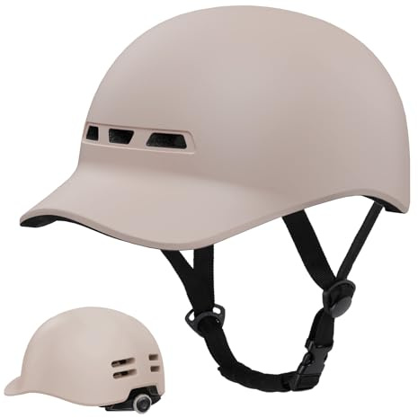 KINGLEAD Casco de Bicicleta Adulto Urban Commuter, Elegante Casco Bici para Hombre y Mujer, para Ciclismo, Trekking, Ciudad, Scooter, Casco para Hombre, Casco Ajustable, 57-62 cm (Titanio)