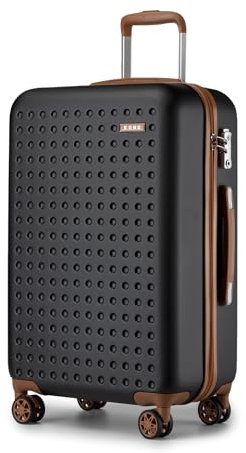 KONO Hartschalenkoffer Reisekoffer Koffer Trolleys 100% ABS Handgepäck Koffer mit 4 Spinnerräder Rollkoffer 65 * 42.5 * 25.5 cm TSA-Schloss Reisegepäck Schwarz