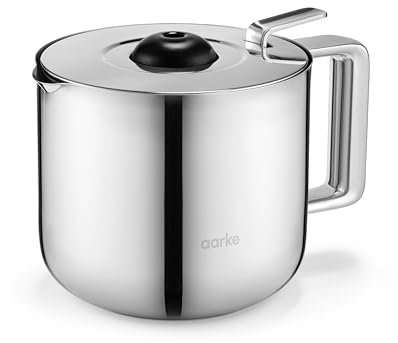 aarke Isolierkanne – Thermokaraffe aus Edelstahl, doppelwandige Konstruktion, kompatibel mit aarke Kaffeemaschine, 10 Tassen Fassungsvermögen, 250 ml