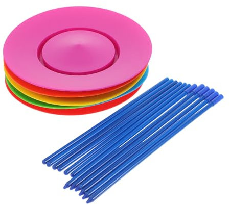 OFFIGAM 6pièces Assiettes De Jonglage Rotatives avec Bâtons Accessoires De Performance pour Spectacles De Et Fêtes Halloween