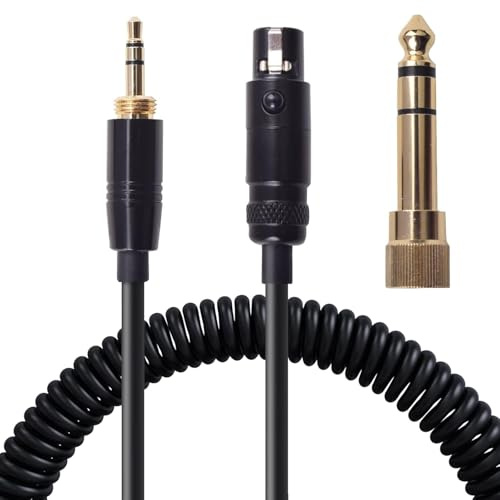Toxaoii Audiokabel AUX-Kabel kompatibel mit AKG Q701, K712, K240, K240S, K240 MK II, K141, K171, K181, K271, K271S, K271 MK II, K241, K175, K275 Kopfhörerkabel (Spiralfeder)