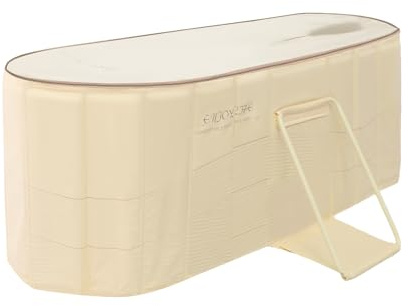 MEELRYD Vasca da bagno pieghevole 150 x 55 x 50 cm, portatile autoportante con coperchio, per esterni, vasca da bagno con doccia, bagno ghiaccio/gelato, vasca pieghevole per casa, esterno e famiglia