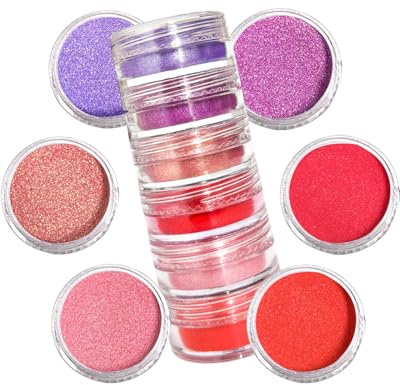 Luckymica Polvere di Mica, Set 6 Colori per Resina Epossidica, 6 Barattoli di Pigmento Portatili per DIY, Sapone, Candele, Nail Art e Hobby Creativi – Sweet Tint
