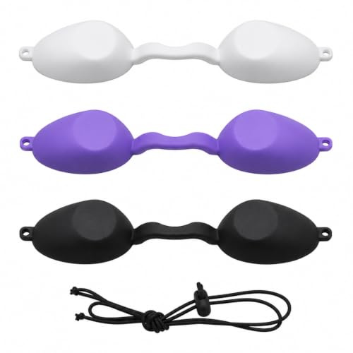 3 Pcs Lunette de Protection UV Noire Violette Blanche, Masque Oeil Anti-Lumière pour Bronzage et Soin Esthétique