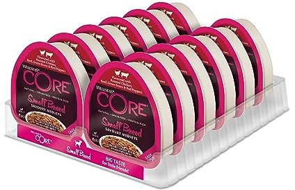 Wellness CORE Small Breed Savoury Medleys, Wet Dog Food Small Dogs, Dog Food Wet Smaller Breed, Grain Free, High Meat Content, Chicken & Beef, 12 X 85 G
