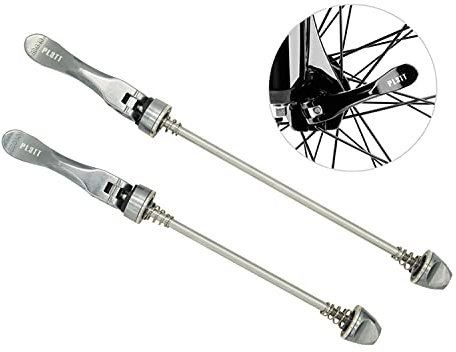 PLATT Bike Quick Release Skewers MTB Wheel Hub Skewers Front and Rear Axle Fit for Road Bike,Mountain Bike, BMX (Titanium,1Pair)