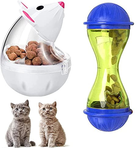 Kalsey 2 Stücke Hund IQ Treat Spender, Futterspender Ball, Futterspielzeug Snackball, Interaktive Snack Feeding Ball für Interactive IQ Treat Training Mausbecher, Katze interaktives Spielzeug
