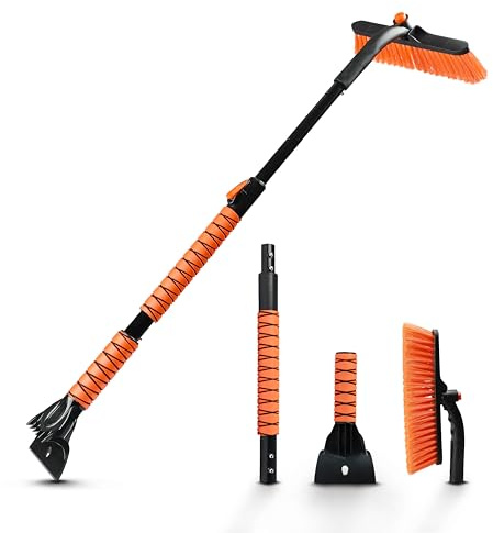 EcoNour 44.7 3 in 1 Snow Brush for SUV, 360° Pivoting Extendable Long