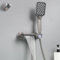 SHANFO Badewannenarmatur mit Handbrause, Wannenarmatur Wasserfall, Armatur Badewanne Set, Messing, Grau, 12Y7OK