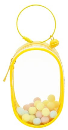 MagiDeal Kleine Puppen-Aufbewahrungstasche, Aufbewahrungskoffer für Minifiguren, staubdichte Outdoor-Puppentasche, transparente Puppen-Displaytasche aus PVC, Gelb