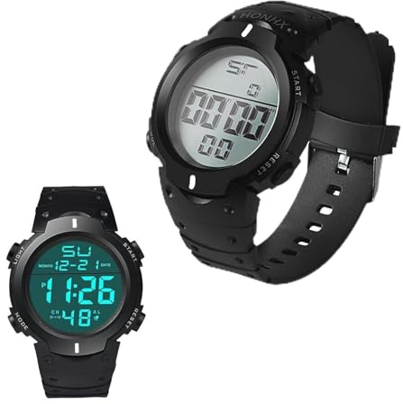 Pennle Waterproof Stopwatches Referee Watch Match Official Sports Digital Watches with Alarm/Timer, Big Face Military Wrist Watches with LED Backlight for Running Training - Christmas Gifts