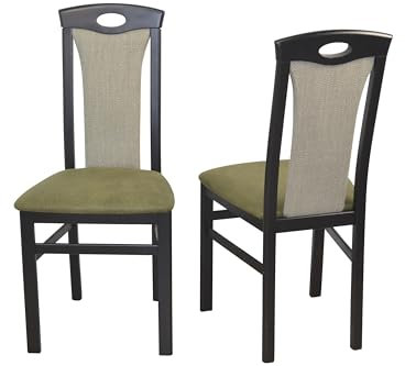 moebel direkt online Esszimmerstuhl, Massivholzstuhl (2 Stück) Zac schwarz/grün