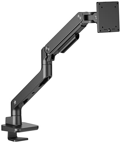 Outshine Gaming Robuster Einzelmonitorarm, Gasfeder, unterstützt Monitore bis zu 124,5 cm (49 Zoll), einschließlich Samsung G9, 20 kg Kapazität, neigbar und schwenkbar, integriertes Kabelmanagement