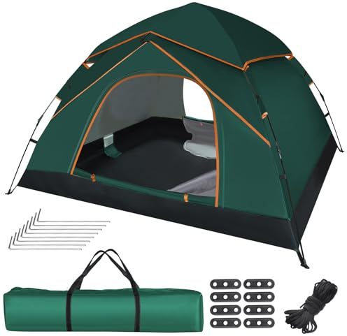 UOUNE Pop Up Tents for Camping, 2-3 Person Camping Tent 60s Automatic Easy Setup Dome Tent, Waterproof Family Camping Tents, Lightweight Tents for Camping Hiking Backpacking Fishing Hunting